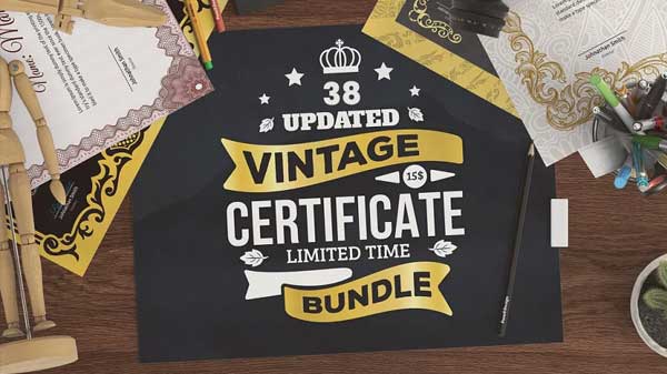 Vintage Certificates Bundle Template