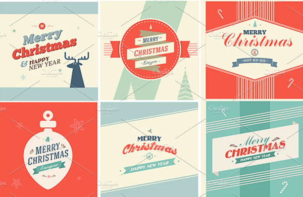 Vintage Christmas Elements Background