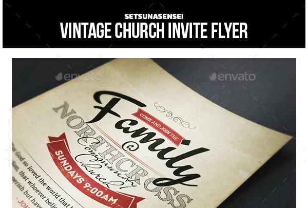 Vintage Church Invite Flyer Template