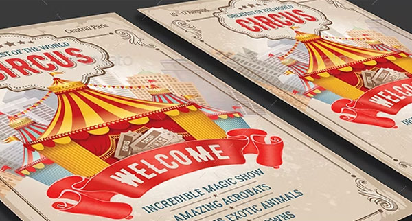 Vintage Circus Event Flyer Or Poster Template