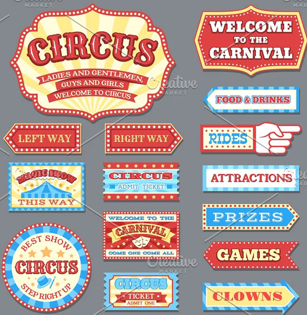 Vintage Circus Labels