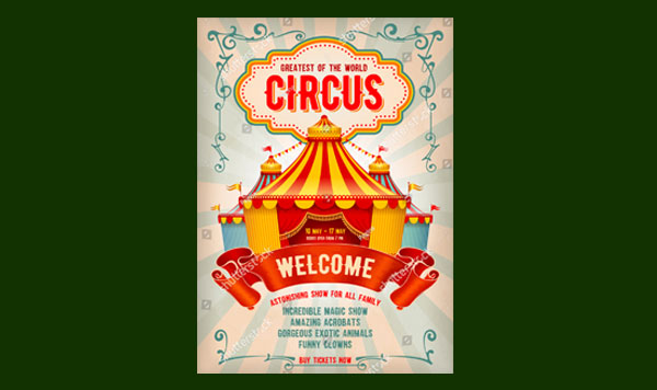 Vintage Circus Poster Editable Template