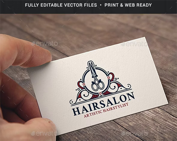 Vintage Hair Salon Logo Template