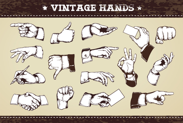 Vintage Hands Vector Icon