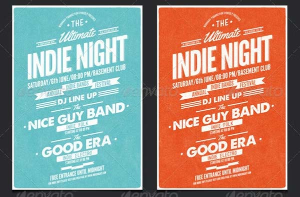 Vintage Indie Night Flyer Template