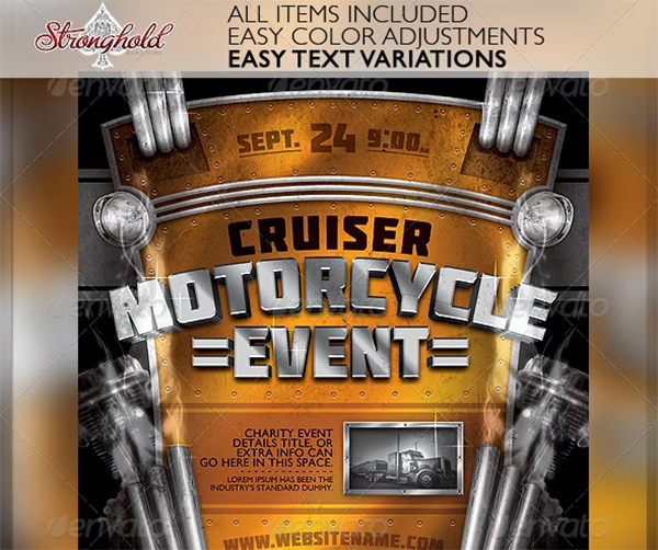 Vintage Motorcycle Event Flyer Template