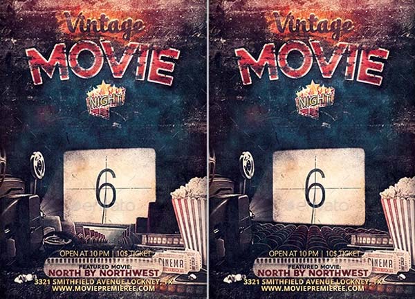 Vintage Movie Night Flyer