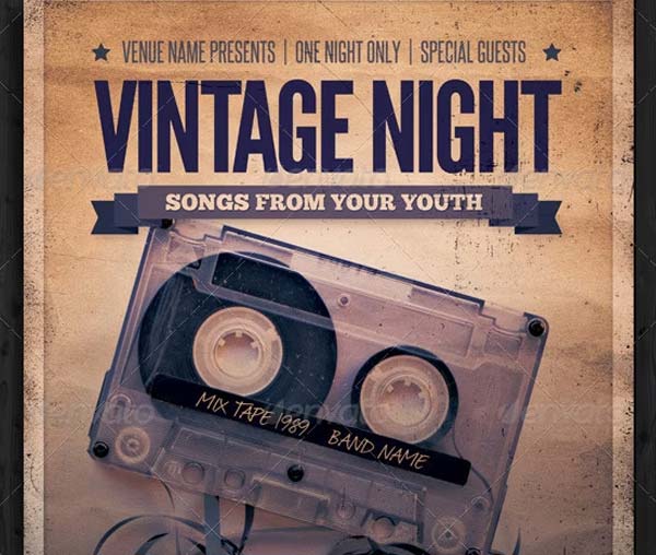 Vintage Night Event Flyer Template