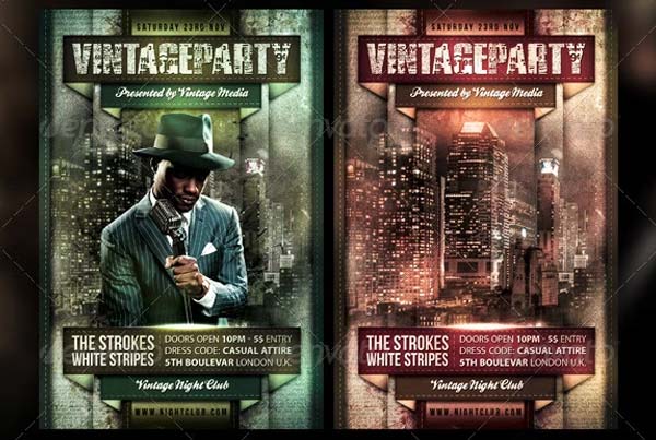 Vintage Night Party Flyer Template