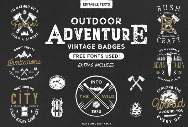 Vintage Outdoor Adventure Logos