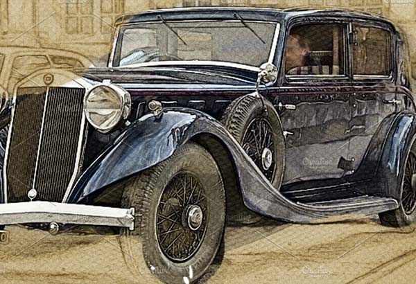 Vintage Sketch Art PSD Action