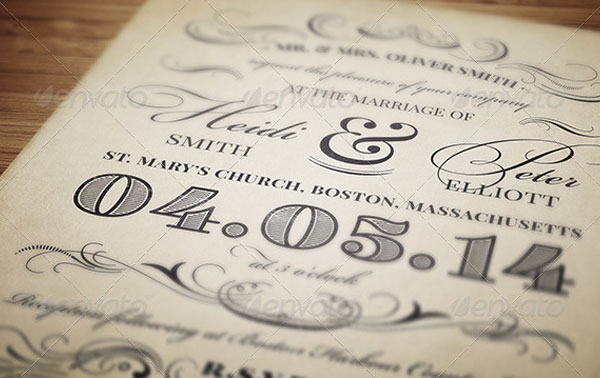 Vintage Wedding Invitation Download