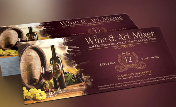Vintage Wine Art Event Mixer Flyer Template