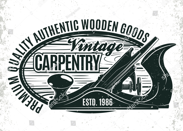 Vintage Woodworking Logo Design Template