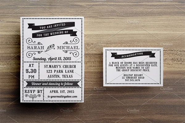 Vintage wedding invitation Templates