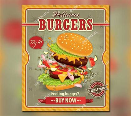 Vintage Burgers Poster Design