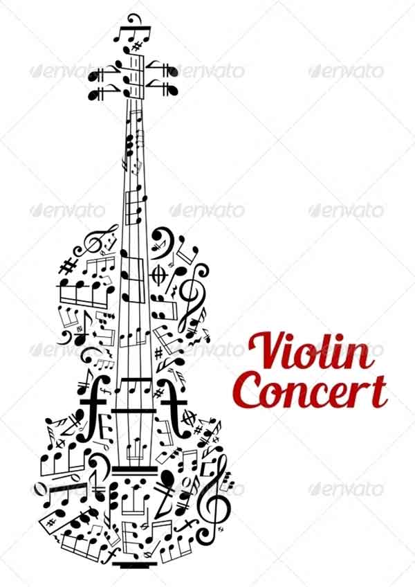 Violin Concert Poster Design Template