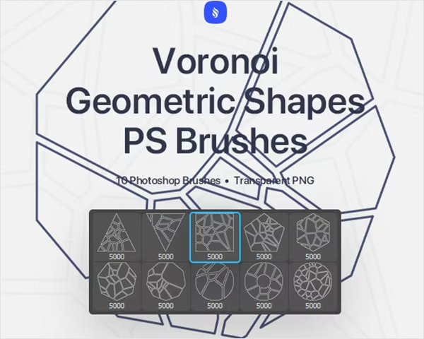 Voronoi Geometric Shapes Photoshop Brushes