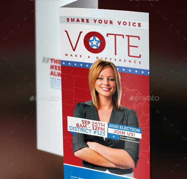 Vote Political Election Tri-Fold Brochure Template