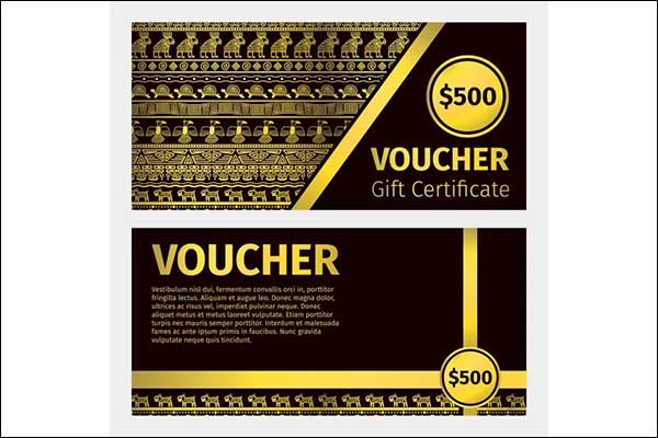 Voucher Certificate Golden Mockup