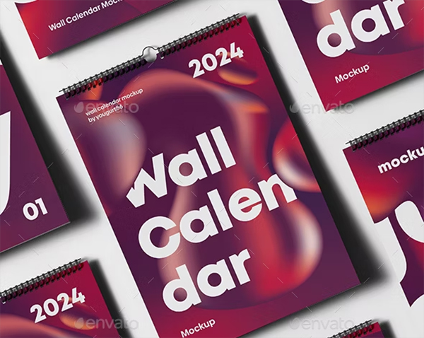 Wall Calendar Mockup PSD