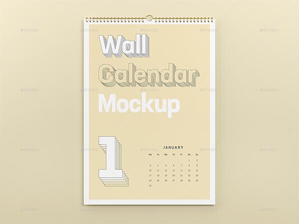 Wall Calendar Mockup Set Design