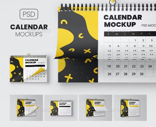 Wall Calendar Mockup Set
