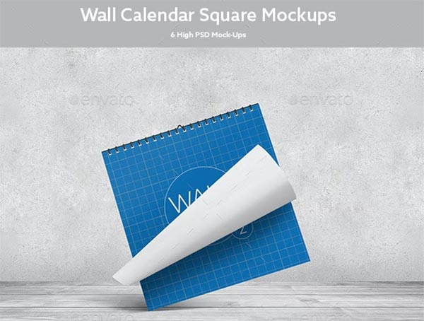 Wall Calendar Square Mock-Ups