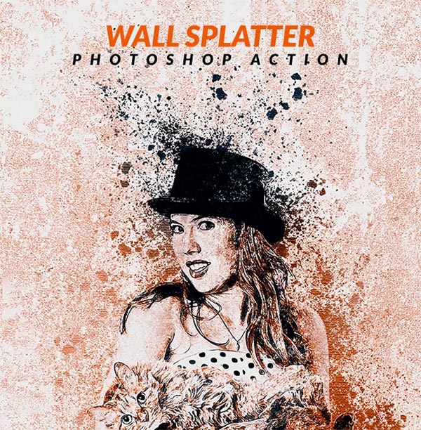 Wall Splatter Photoshop Action