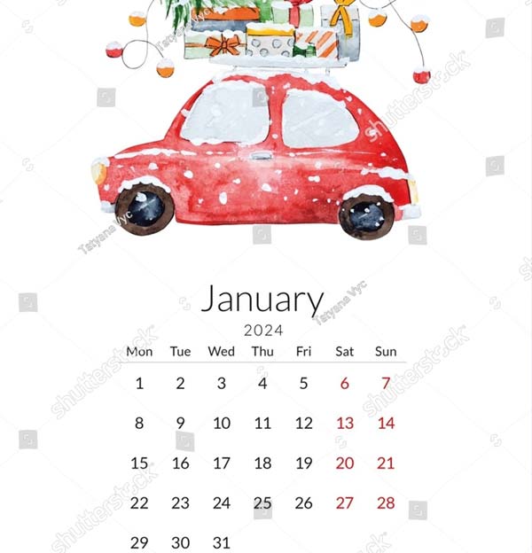 Water Calendar Design Templates