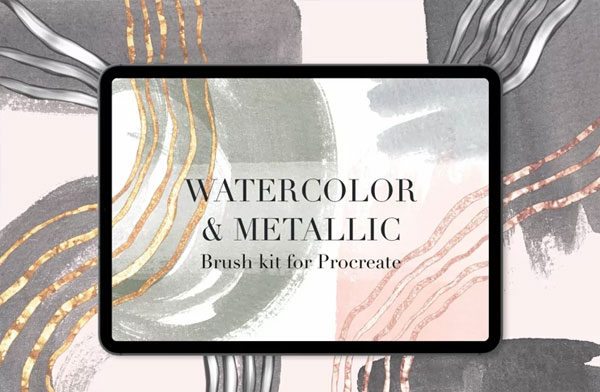 Watercolor And Metallic Brush Kit