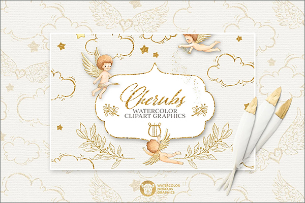 Watercolor Baptism Banner PSD Template