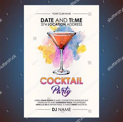 Watercolor Cocktail Party Flyer