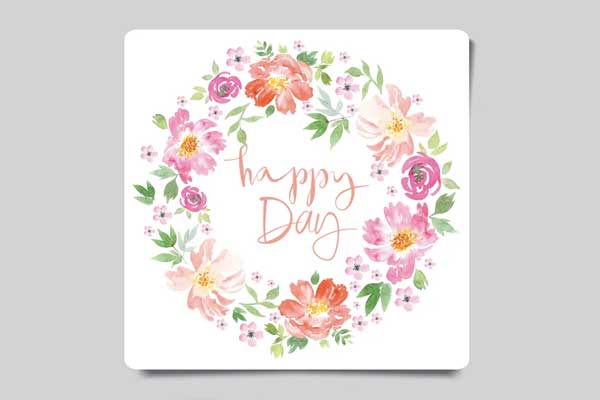 Watercolor Greeting Card with Flowers