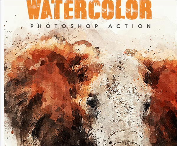Watercolor PAT Photoshop Design Action