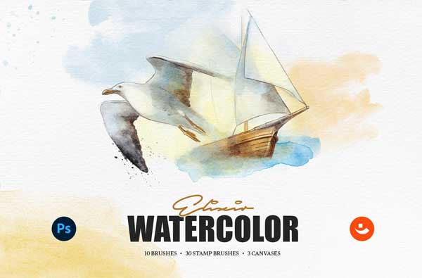 Watercolor Paint Photoshop Brushes