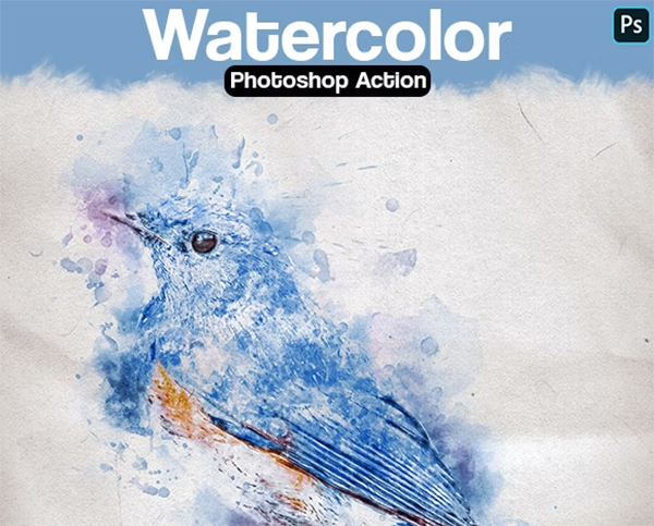 Watercolor Photoshop Action Design