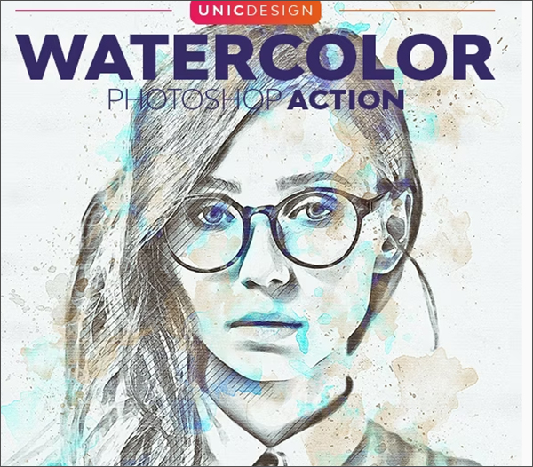 Watercolor Photoshop PAT Action