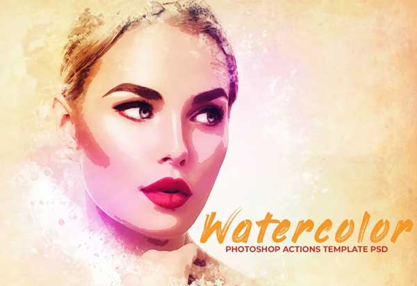 Watercolor Photoshop PSD Template Design