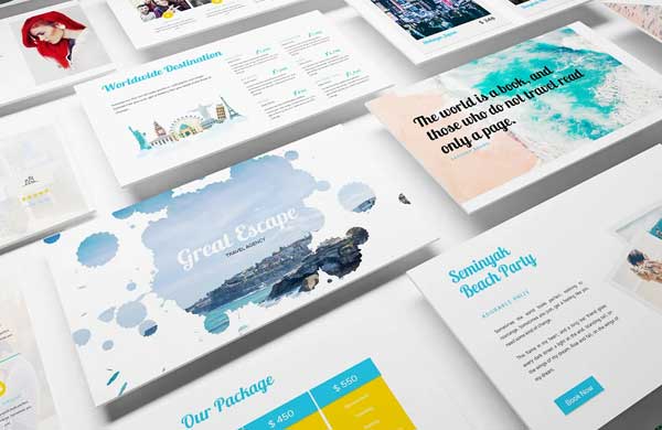 Watercolor Travel Agency Google Slides Template