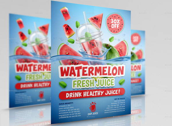 Watermelon Juice Flyer Template