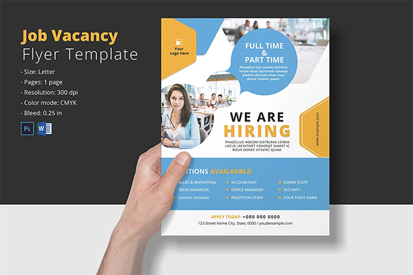 We Are Hiring and Job Vacancy Flyer