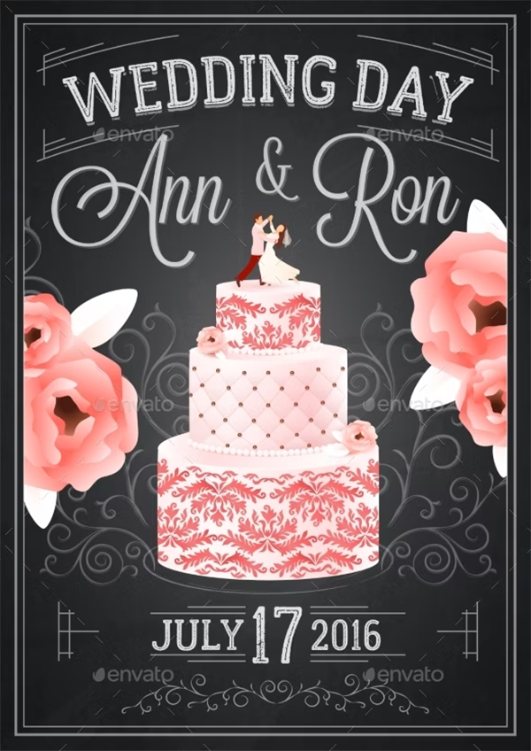 Wedding Chalkboard Poster Template