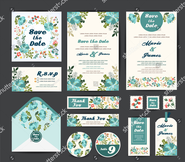 Wedding Floral Card Templates