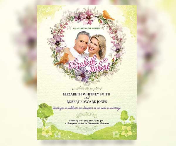 Wedding Invitation Free PSD Flyer Template