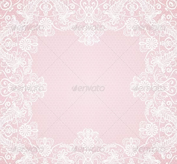 Wedding Invitation Greeting Card with Lace Bord