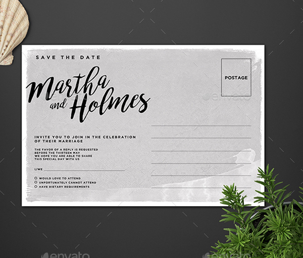 Wedding Party Postcard Template