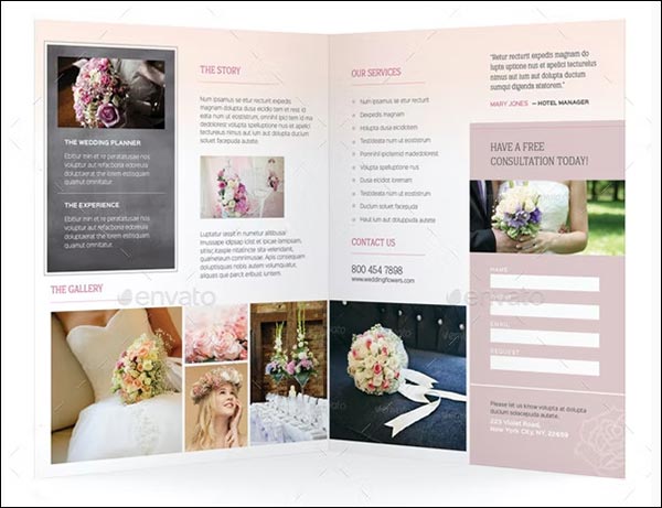 Wedding Planner Bifold Brochure Template