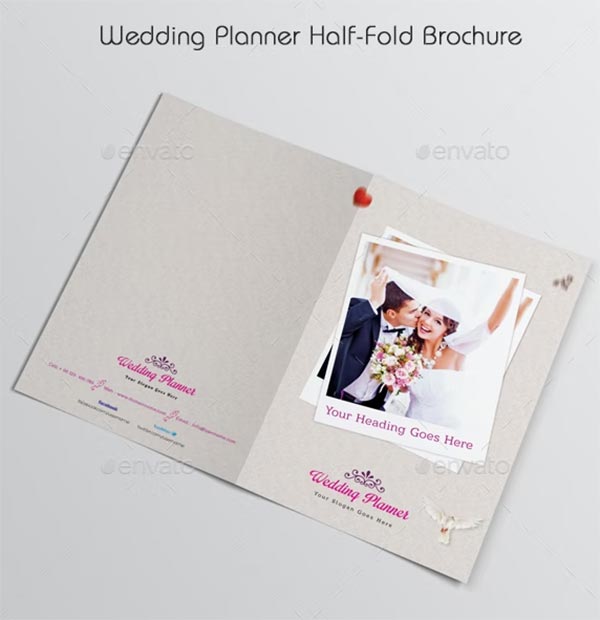 Wedding Planner Half-Fold Brochure Template