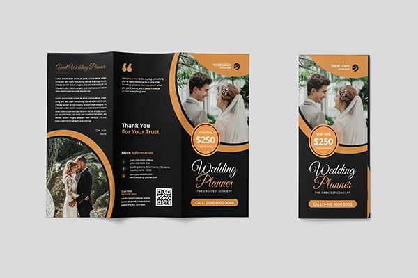 Wedding Planner Trifold Brochure Template Design